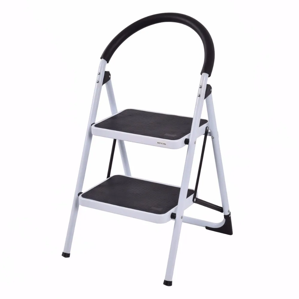 

Giantex 2 Step Ladder Folding Stool Portable Heavy Duty 330Lbs Capacity Chairs Industrial Lightweight Foldable Ladders