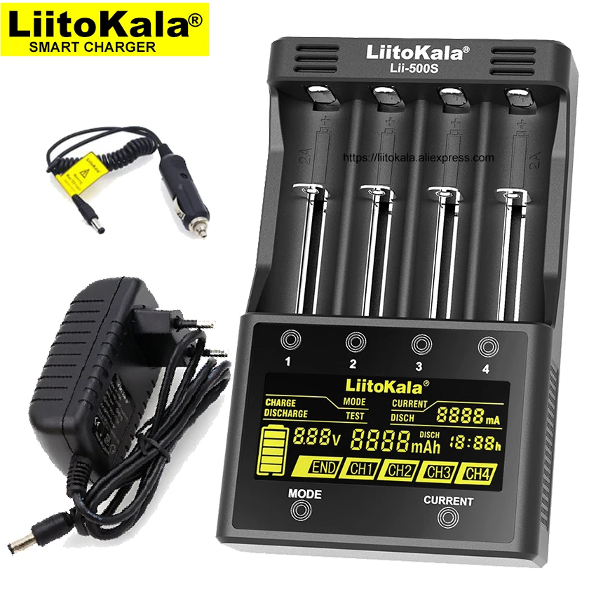 Liitokala Lii-500S Lii-402 Lii-S4 Lii-S2 배터리 충전기, 충전 18650 18350 16340 10440 14500 26650 1.2V AA AAA NiMH 배터리