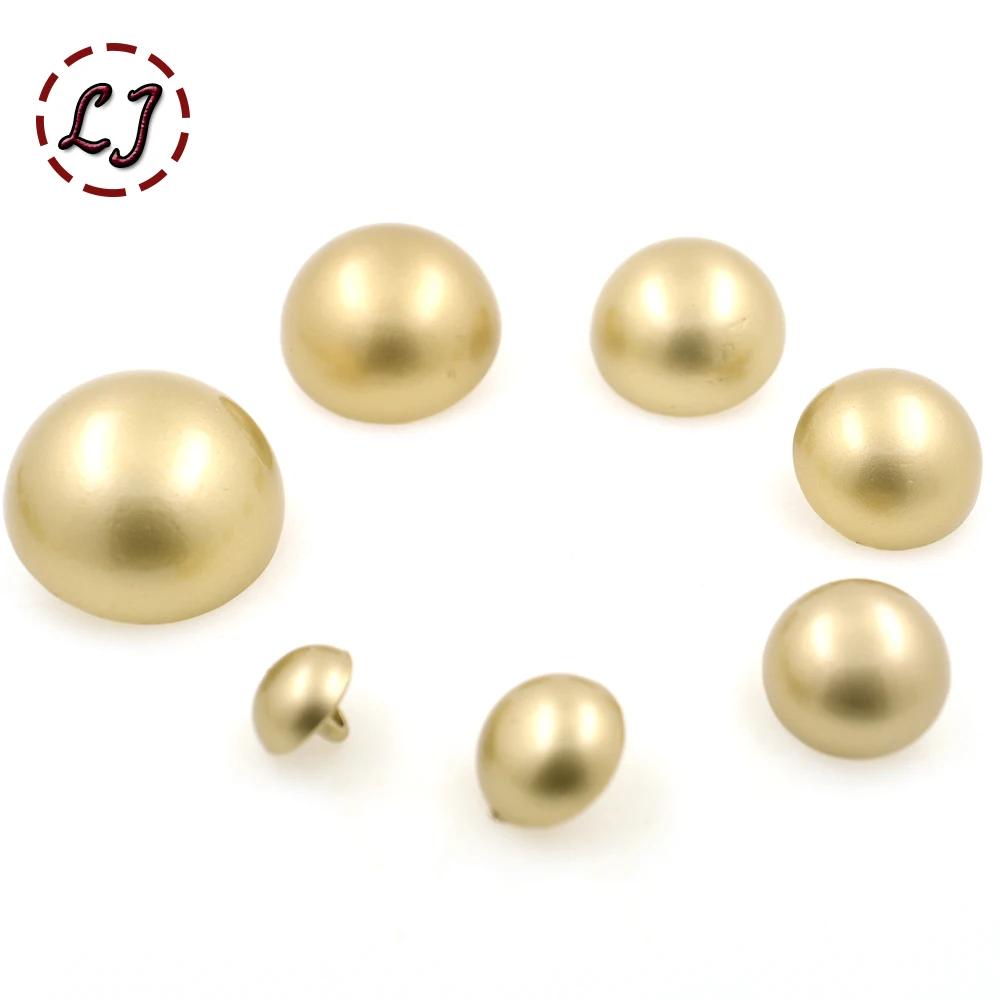 New 10pcs/lot metal sewing button Mushroom 10mm/13mm/15mm/18mm/20mm/25mm for overcoat garment matt gold decorative button