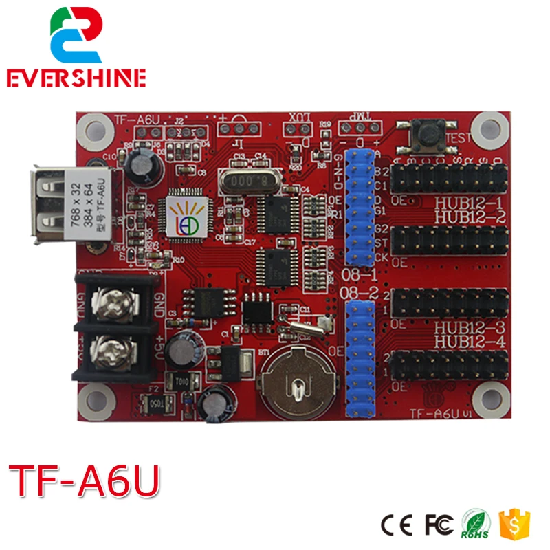 

A6U TF-A6U USB pantalla led controller system board Max take 52pcs led modules