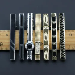 Fashion Clasp Wedding Gift Style Tie Clamp Pin Necktie Simple Clip Golden Jewel Men Metal Tie Clips