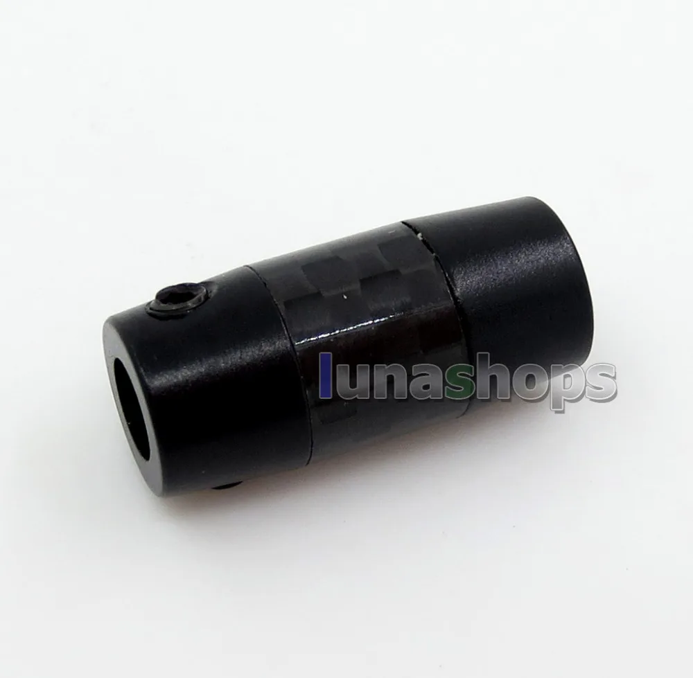 LN 005849   Cabo de fone de ouvido de carbono de metal completo Adaptador divisor de áudio Y para cabo personalizado DIY Diâmetro: 3,2 mm / 5,2 mm