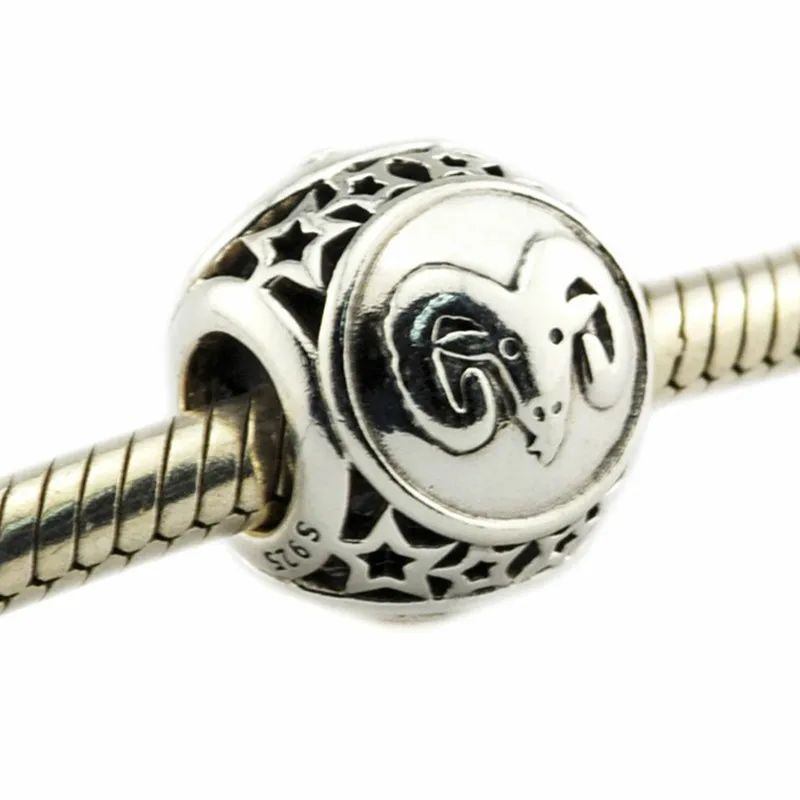 

Autumn Collection Authentic 925 Sterling Silver bead Aries Star Sign Charm Fit Original Pandora Charms Bracelet jewelry Au003