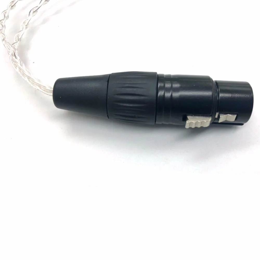 Haldane 4-pin XLR Female Balanced to Dual 1/4 6.35mm Male TRS Audio 8 cores Silver Plated Upgrade Cable