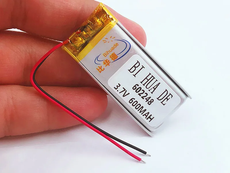 3.7V 600mAh 602248 Lithium Polymer Li-Po Rechargeable li ion Battery For Mp3 MP4 MP5 GPS PSP Smart Watchband Vedio Game toys