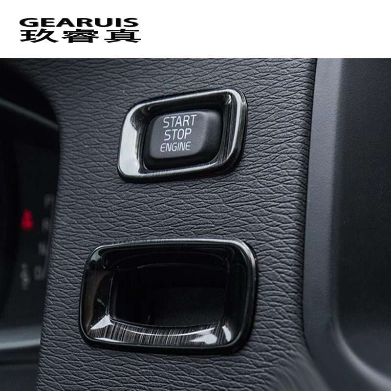 Car styling ENGINE START STOP switch button Keyhole Decorative Stickers Covers For Volvo V60 S60 Interior auto Accessories