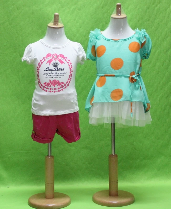 Lovely High Quality Fabric Half Body Baby Display Mannequin With Circular Stand For Clothing Store