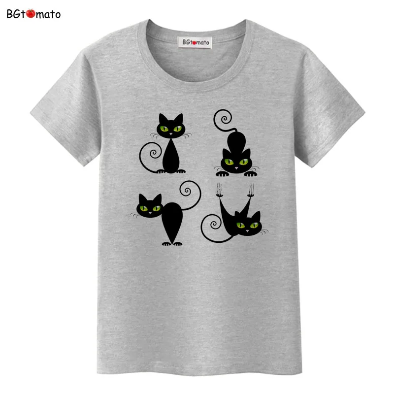 BGtomato NEW Four Different Positions Black Cat T-shirt Originality brand good quality shirts 4 colors short sleeve o-neck shirt