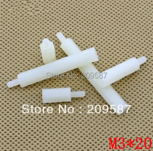 

100pcs M3 x 20mm-6mm Nylon Hexagonal Female and Male Standoff Spacer HTS-320