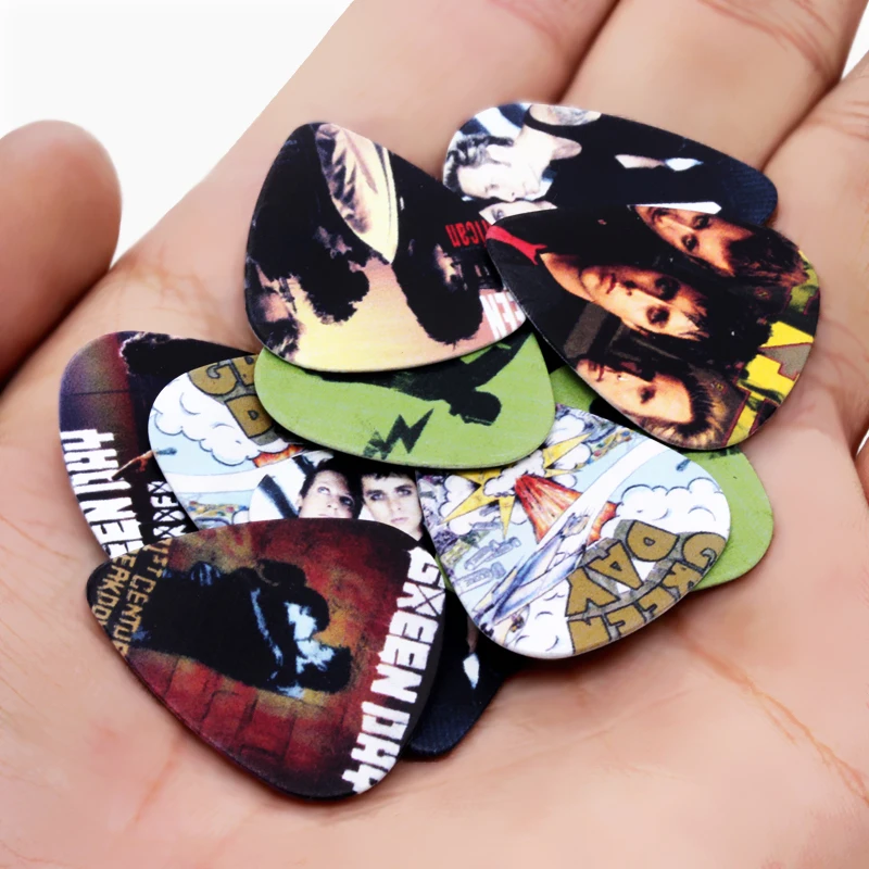 SOACH 50PCS 0.71mm high quality guitar picks two side pick rock band picks earrings DIY Mix picks guitar