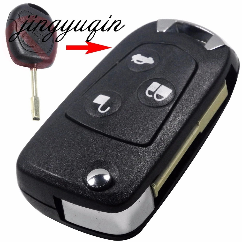 

jingyuqin 3 Buttons Uncut Refit Remote Folding Flip Key Shell For Ford Focus KA Mondeo Fob Case