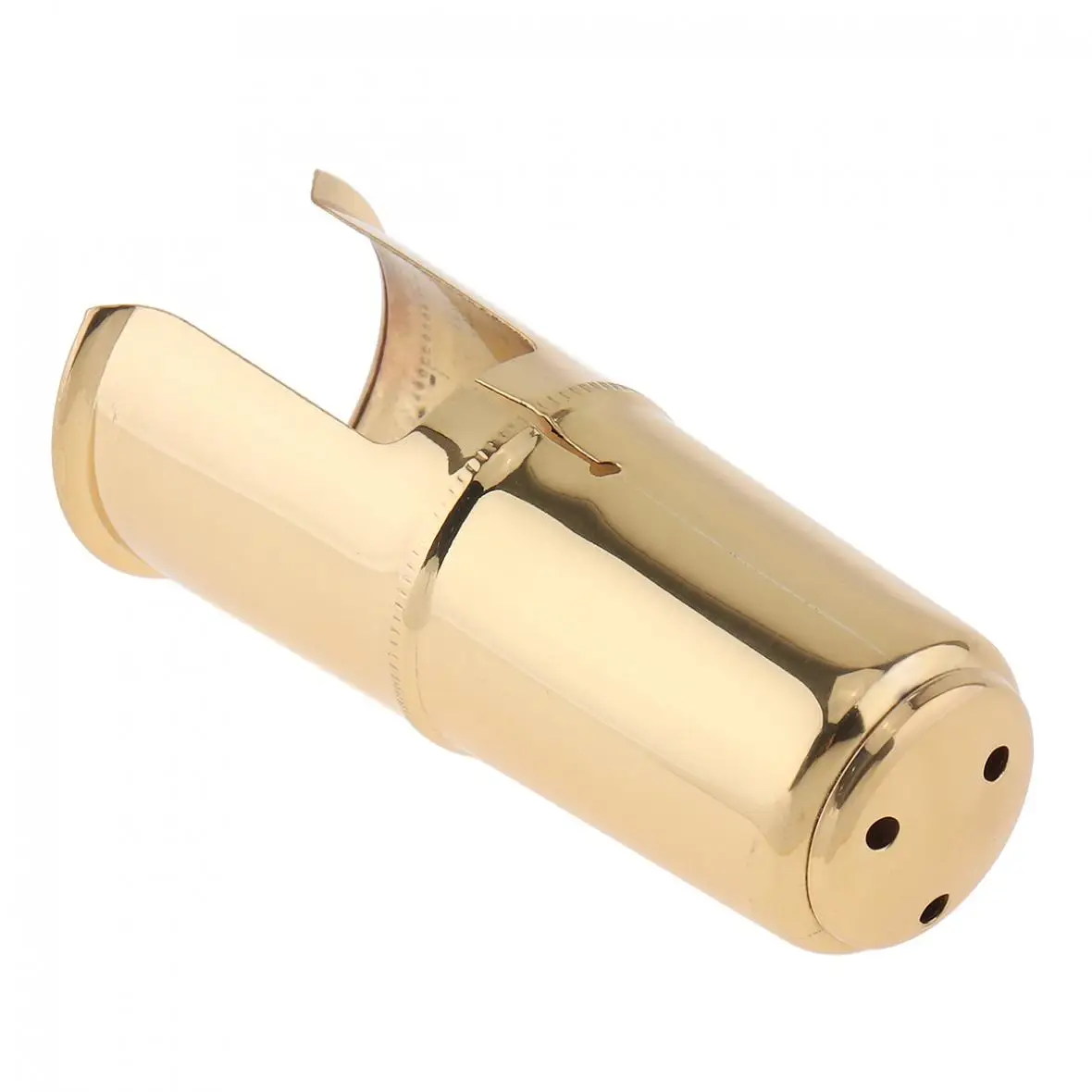 Alto Saxophone Mouthpiece Cap Brass Gold  Plated Protective Cap for Leather Sax Mouthpiece Metal Ligature