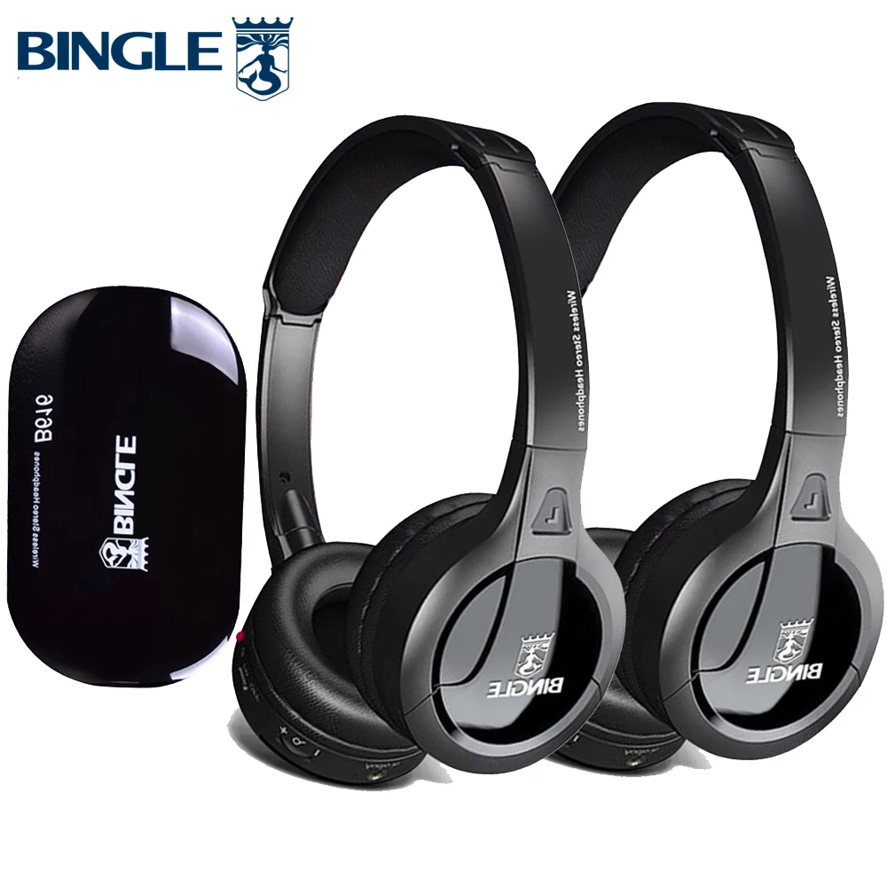 

Bingle B616 2PCS Headsets/Set Extra Bass On Ear Sans Fil Ecouteur RF Wireless Headsets Headphone For Tv Listening Family Theater