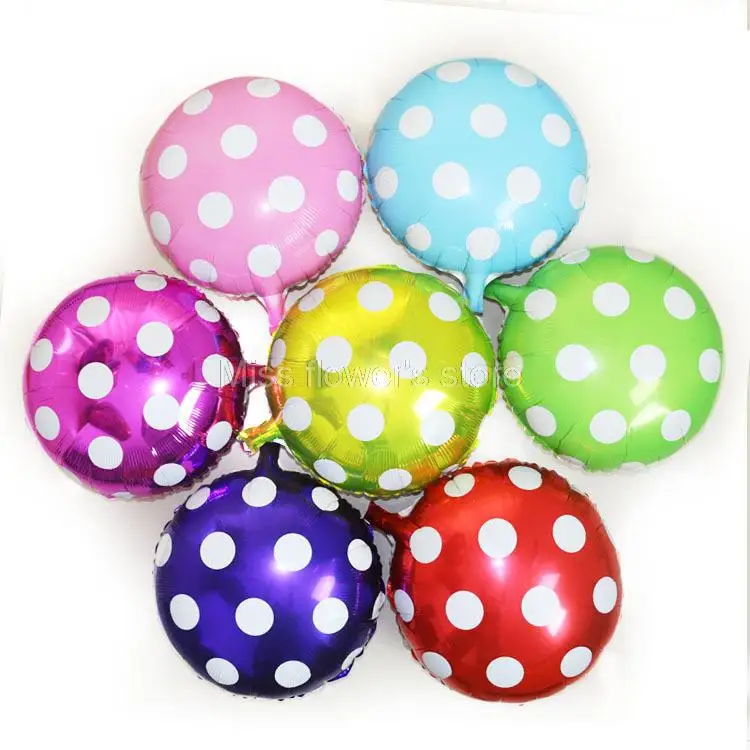 1 PCS 18 Inch Round Big Polka Dot Foil Balloons For Wedding Birthday Party Decoration 11 Colors