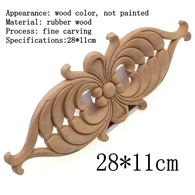 RUNBAZEF Wooden Applique Furniture Door Head Decorative Vintage Decor Decoration Accessories Headstock Craft Figurine Miniature