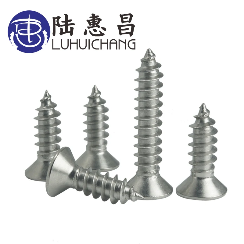 LUHUICHNAG Stainless Steel 304 M2.2 M2.6 M3 M3.5Cross Recessed Flat CountersunK Head Screws Phillips Self-tapping Wood Screws