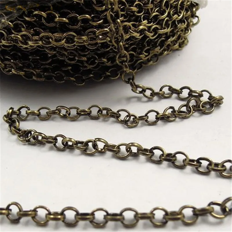 

GraceAngie 1Meter Antique Bronze Circle Iron Metal Link Chain Handmade Keychain Necklace Bracelet Anklet Earring Accessories