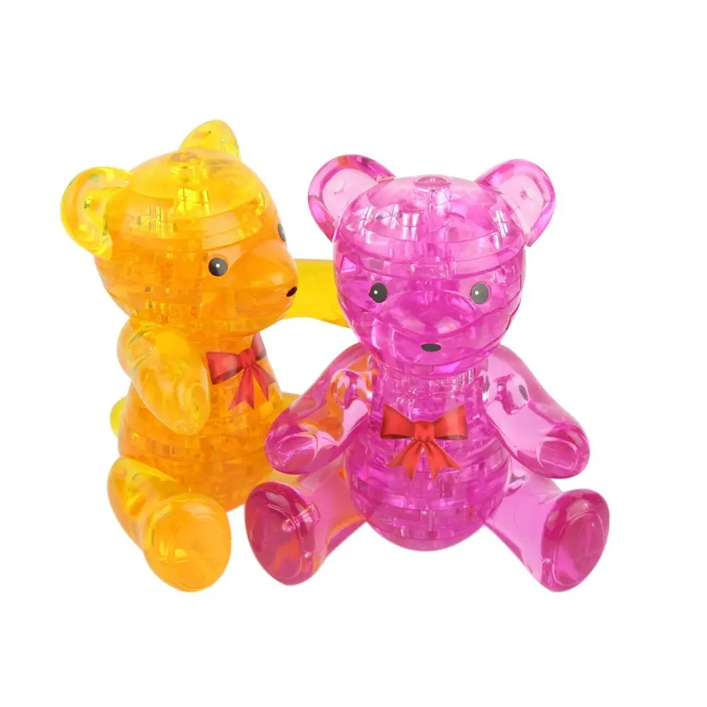 

2pcs * EBOYU 3D Crystal Assembly DIY Puzzle Building Toy Bear-shaped Kid's Toy Lovely for Children Christmas Gift