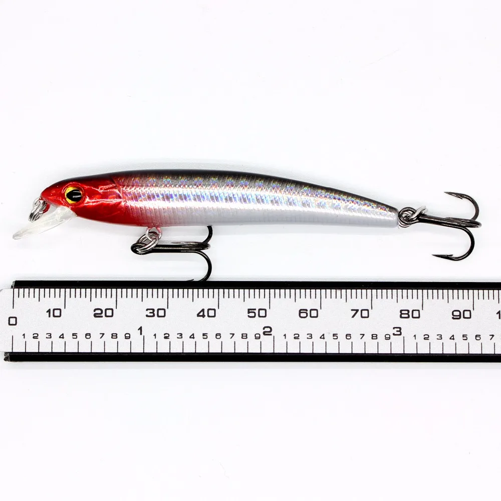 AOCLU-Sinking Needle Minnow Hard Bait Wobbler Crank Lure, VMC Hooks for Beach Rock Boat, Bass Trout, Inshore Fishing, 70mm, 4.7g