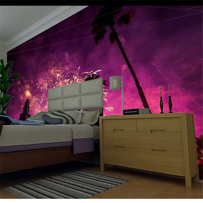 wellyu papel parede  Custom wallpaper  Southeast Asia coconut fire clouds wallpapers for living room papel parede behang