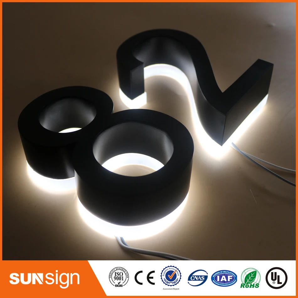 H 30cm Factory Outlet outdoor advertising backlit Stainless steel led letter signs