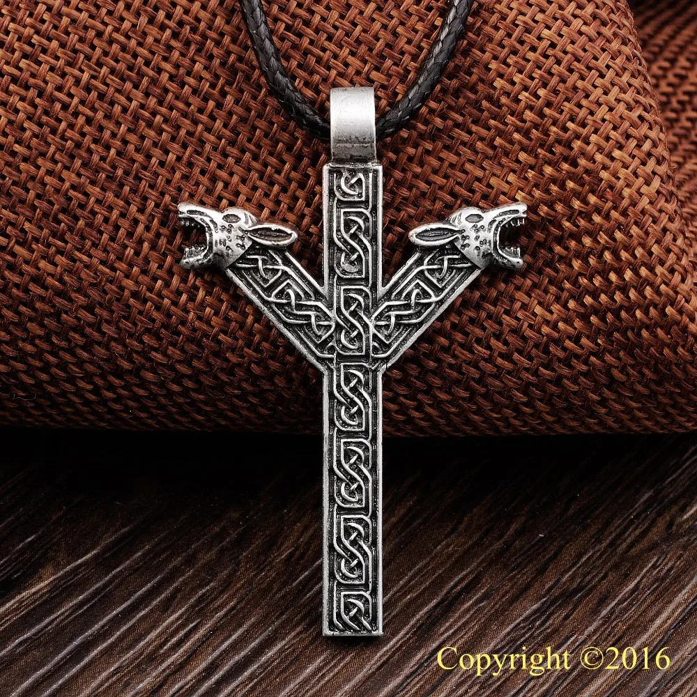 LANGHONG Elder Futhark Rune Pendant NECKLACE ALGIZ Yggdrasil Viking Amulet PENDANT Runic Nordic Talisman Necklace