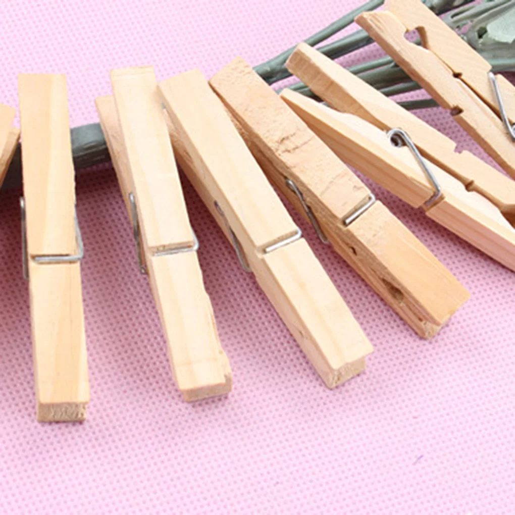 50pcs/100pcs 25mm Mini Natural Wooden Clips for Photo Clips Craft Decoration Clips