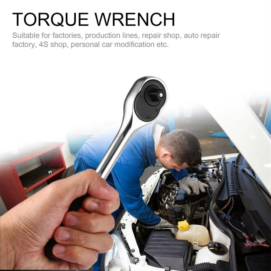 1/2 3/8 1/4 Inch Ratchet Wrench 24 Teeth Auto Quick Release Professional Labor  Square Head Spanner Socket Drive Hand Tools