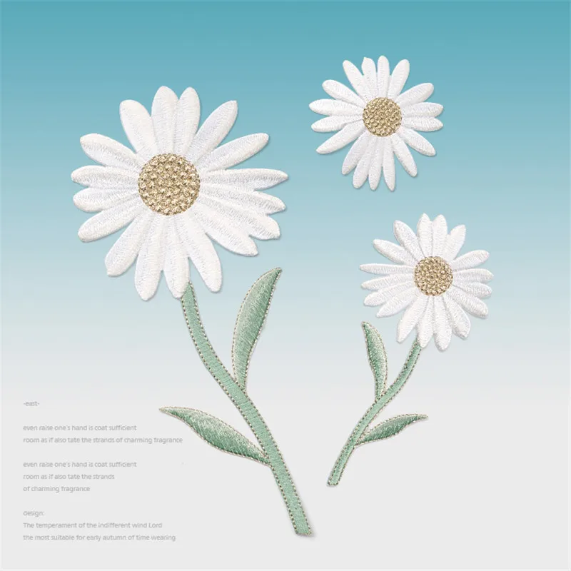 Medium Size Flower Patch Badge Patches Embroidered Applique Sewing Iron On Patch Clothes Garment Rose Apparel Accessories