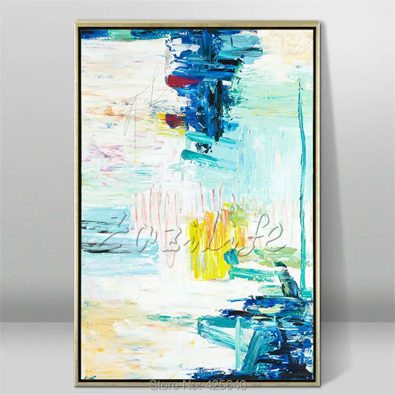 

Modern abstract Colour Oil Painting hand painted the sitting room decorative oil painting 2