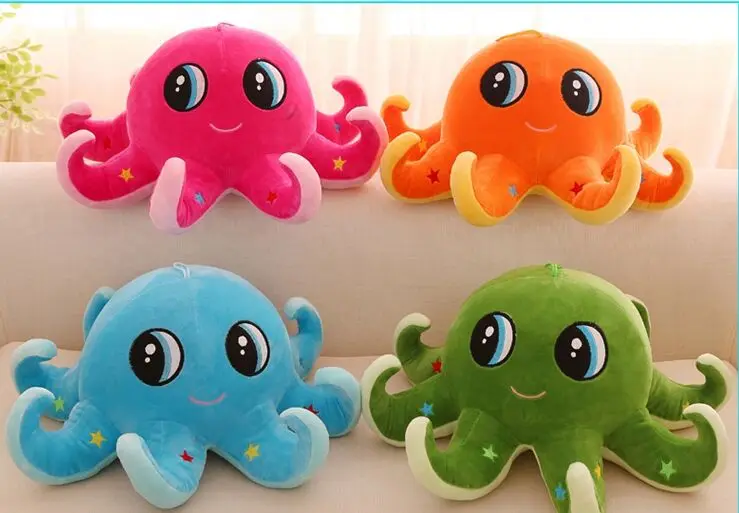 about 40cm lovely cartoon octopus plush toy stars design octopus soft doll pillow toy Christmas gift s2587