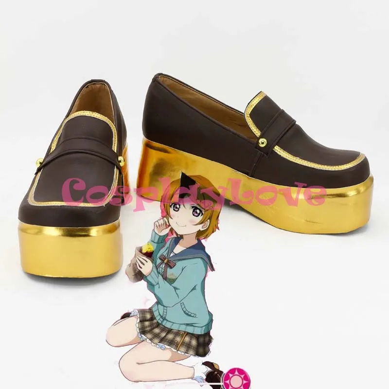 

Newest Custom Made Japanese Anime Lovelive! High Heel Brown Koizumi Hanayo Cosplay Shoes Boots For Halloween Christmas