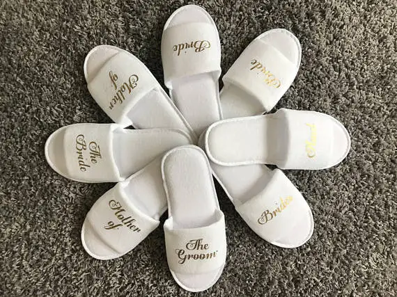 personalized titles wedding bridesmaid bride spa soft slippers hen night Bachelorette party favors gifts