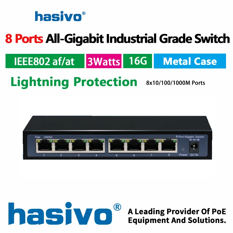 8 Port gigabit RJ 45 Switch industry grade   Gigabit switch