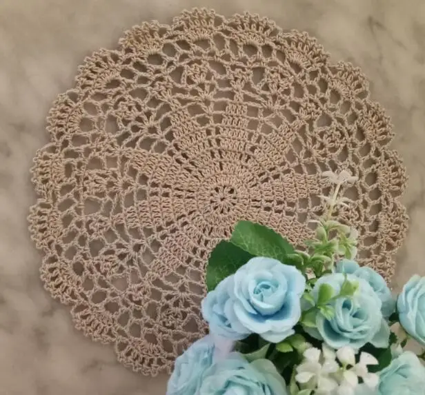 25CM Round Vintage Cotton Cup Coaster Mug Christmas Table Placemat Cloth Lace Crochet Tea Coffee Wedding Doily Handmade Pad