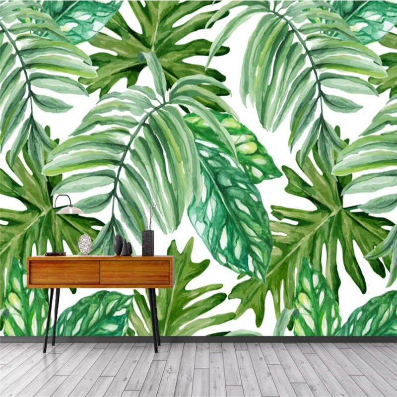 wellyu European retro hand-painted banana plant living room wall custom large mural wallpaper papel de parede para quarto