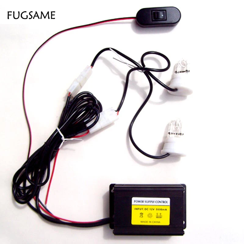 

FUGSAME FREE SHIPPING Factory Direct NEW 60W 2 STROBE WHITE LIGHT KIT POLICE FIRE SYSTEM REC BLUE