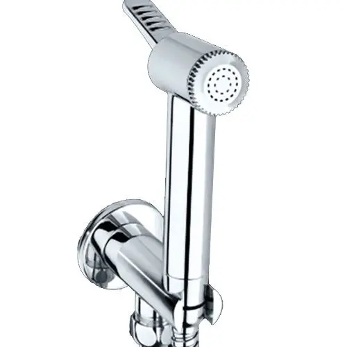 Toilet Hand Held Bidet Sprayer kit with Brass Bracket Holder and 1.2m Hose Chrome Bathroom Diaper Shattaf