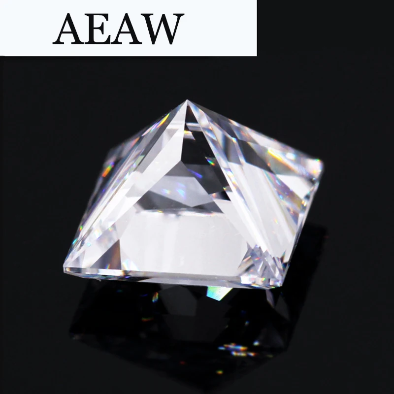 AEAW Princesa Corte Moissanite, 3 quilate, 8mm x 8mm, Cor F, Laboratório Diamante, Pedra Solta, Teste Positivo e Real Diamante