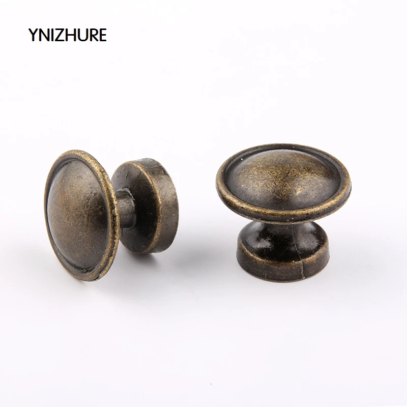 10pcs 25*21mm  Real  Single Hole Zinc Alloy Kitchen Furniture Knob Bedroom Drawer Pull Silver Antique Bronze Color