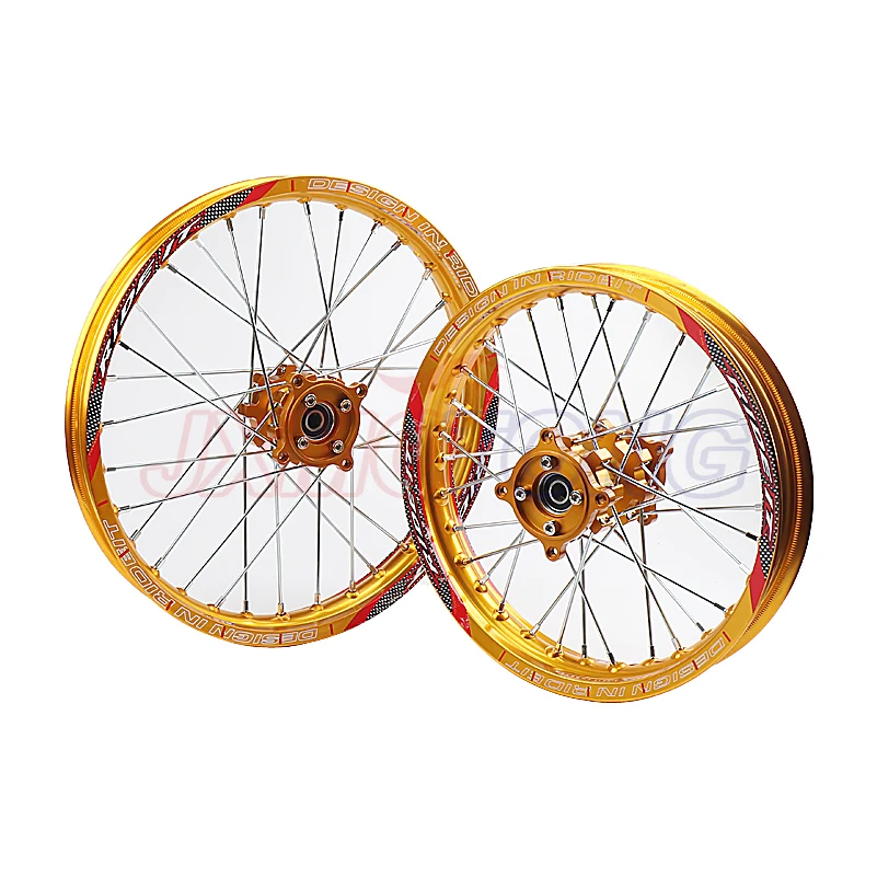 Gold 15mm Front 1.60-17 Rear 1.85-14 inch Alloy Wheel Rim with CNC Hub For KAYO HR-160cc TY150CC Dirt Pit bike 14/17 inch wheel