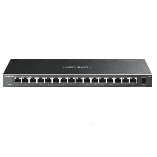 Steel, 16* RJ45 Ports 10/100Mbps Fast Ethernet Network Switch, Auto MDI/MDI-X, Half/Full Duplex, external power supply Plug&Play