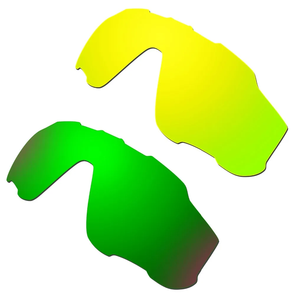 

HKUCO 24K Gold/Green 2 Pairs Polarized Replacement Lenses For Jawbreaker Sunglasses