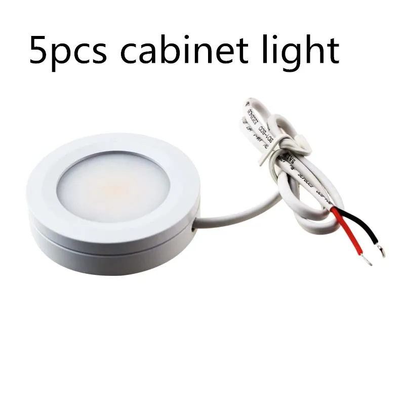 5pcs 3w super Quality LED Cabinet Light 3w Round COB Downlight Cool Warm White Base AC 90-240V for Drawer Cupboard Kitchen