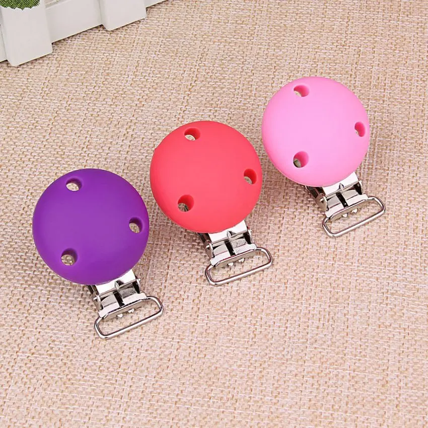 1pc Baby Silicone Pacifier Clips Teething Slicone Metal Holders Cute Infant Soother Clasps Accessories 3.4*5*21cm