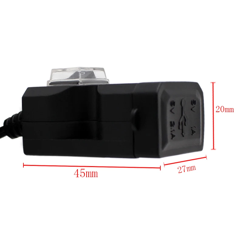 Carregador para guidão de motocicleta, porta usb dupla 12v, à prova d'água, 1a, 2.1a, motocross, adaptador de fonte de alimentação, soquete para celular