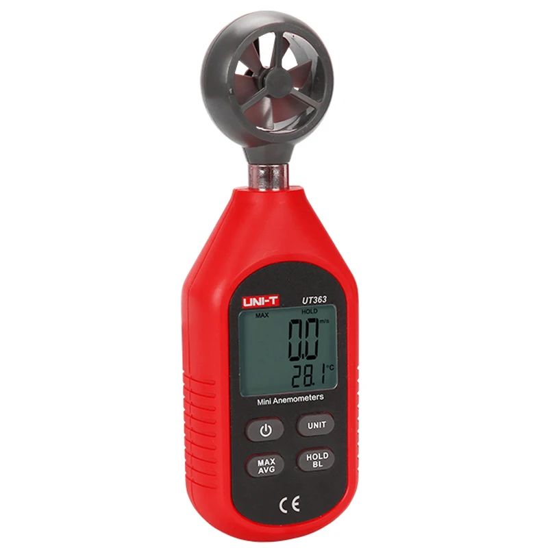 UNI-T UT363/UT363BT Mini anemometro; mini misuratori di velocità e temperatura del vento/indicatore del vento/misurazione della velocità del vento