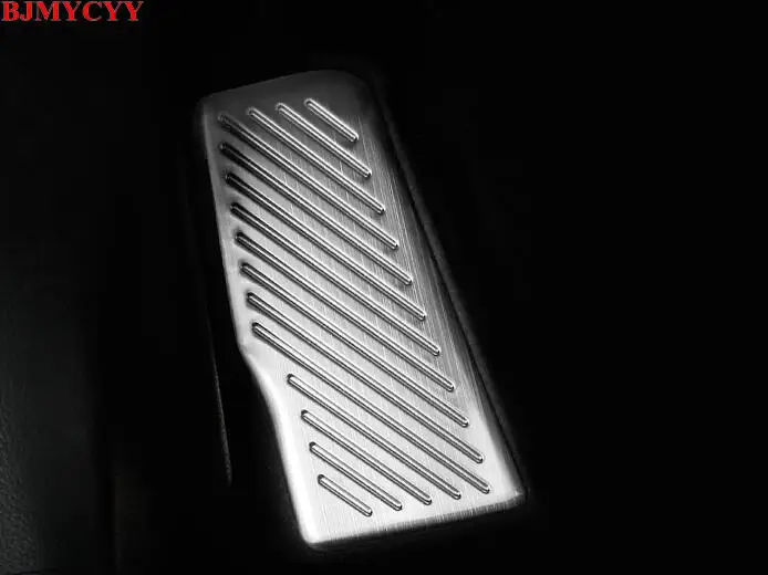 Bjmycyy estilo do carro pedal pedal footboard pé resto capa de aço inoxidável para toyota camry 2018 xv70