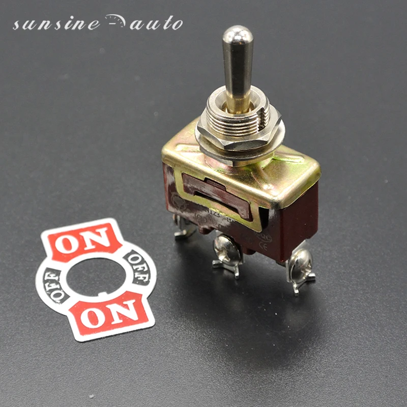 Silver Contacts high quality 3 screw  Momentary Toggle Switch 3 Pin SPDT (ON)-OFF-(ON) spring return