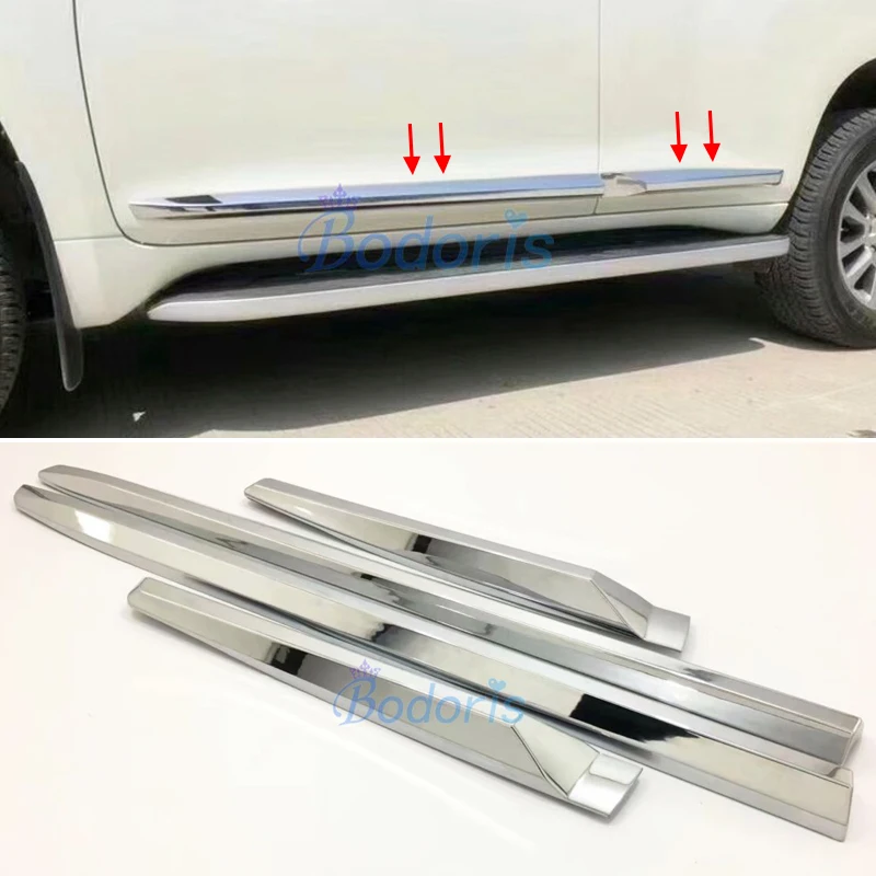 3D design For Toyota Land Cruiser Prado 150 LC150 2010-2018 Chrome Body Side Moulding Cover Trim Kit Styling Accessories